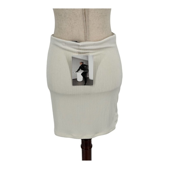 NAKED WARDROBE The Extra Mini Skirt Slinky Collection in White - Size XL- NWT - Picture 7 of 16